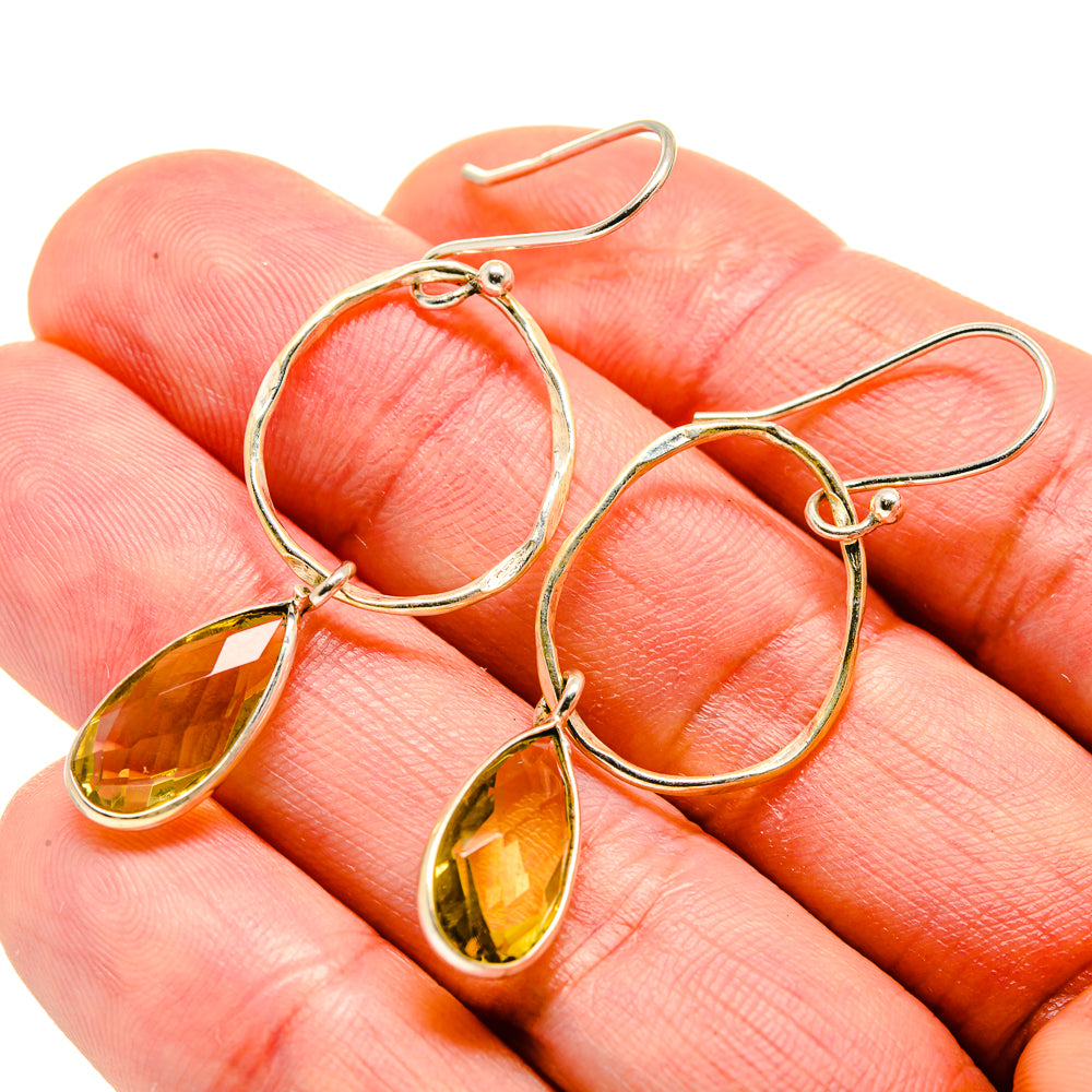 Lemon Quartz Earrings handcrafted by Ana Silver Co - EARR413200
