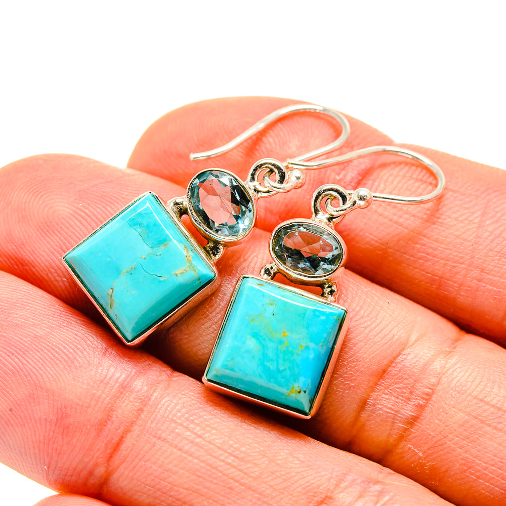 Arizona Turquoise Earrings handcrafted by Ana Silver Co - EARR413202