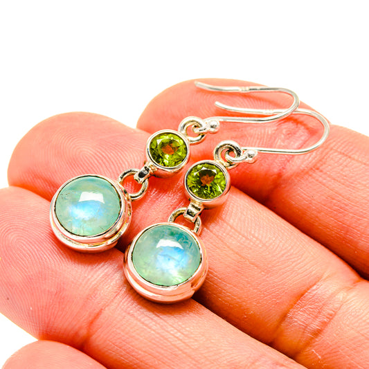 Green Moonstone Earrings handcrafted by Ana Silver Co - EARR413203