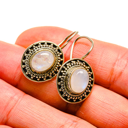 Rainbow Moonstone Earrings handcrafted by Ana Silver Co - EARR413206