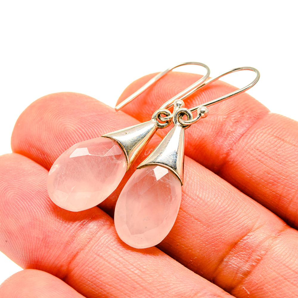 Rose Quartz Earrings handcrafted by Ana Silver Co - EARR413209