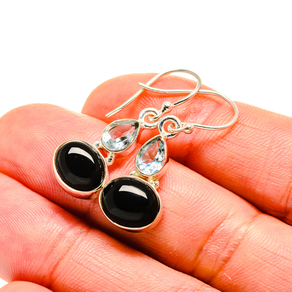 Black Onyx Earrings handcrafted by Ana Silver Co - EARR413214