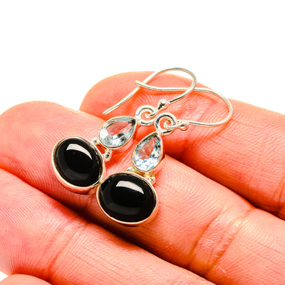 Black Onyx Earrings handcrafted by Ana Silver Co - EARR413214