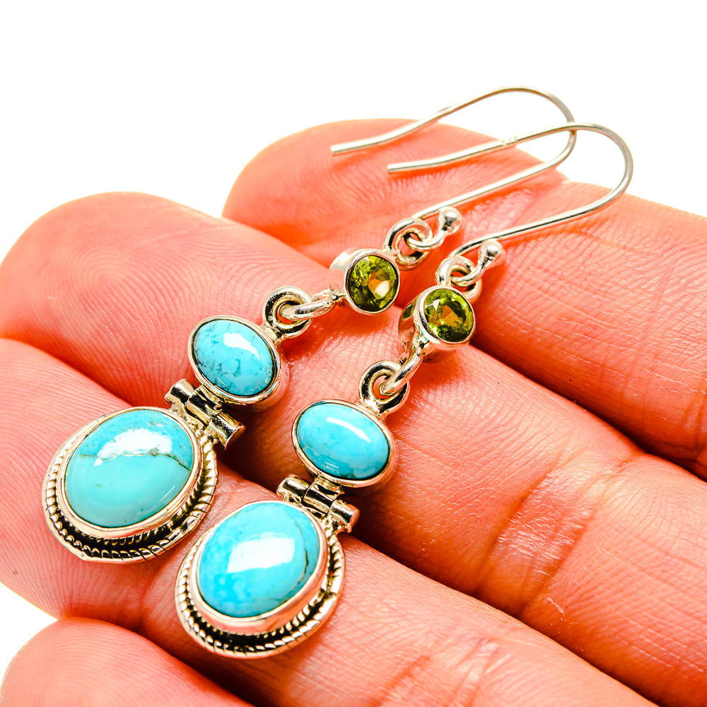Arizona Turquoise Earrings handcrafted by Ana Silver Co - EARR413218