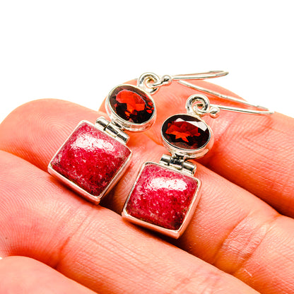 Thulite Earrings handcrafted by Ana Silver Co - EARR413226