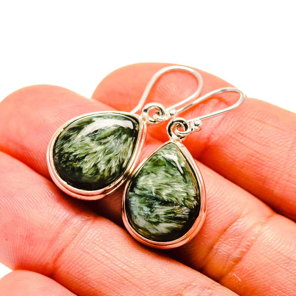Seraphinite Earrings handcrafted by Ana Silver Co - EARR413227