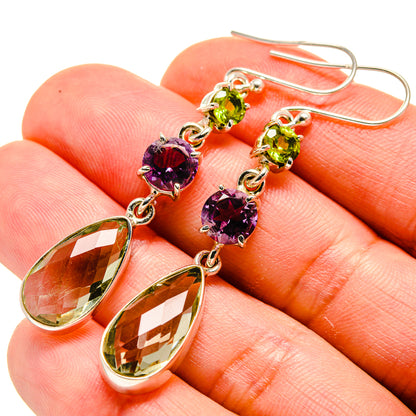 Green Amethyst Earrings handcrafted by Ana Silver Co - EARR413230