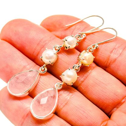 Rose Quartz Earrings handcrafted by Ana Silver Co - EARR413241