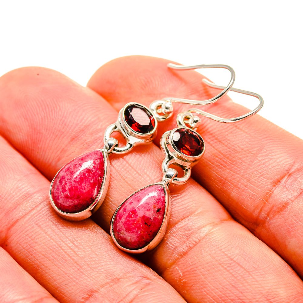 Rhodonite Earrings handcrafted by Ana Silver Co - EARR413246