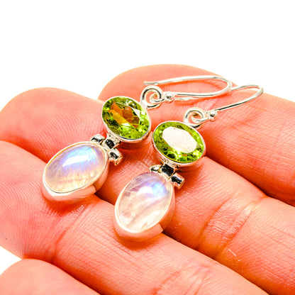 Rainbow Moonstone Earrings handcrafted by Ana Silver Co - EARR413247