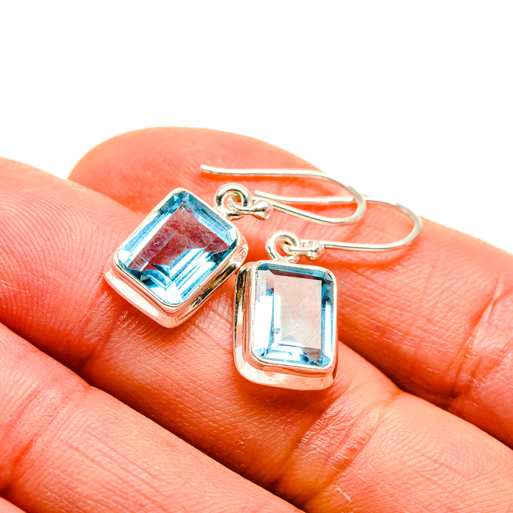 Blue Topaz Earrings handcrafted by Ana Silver Co - EARR413251