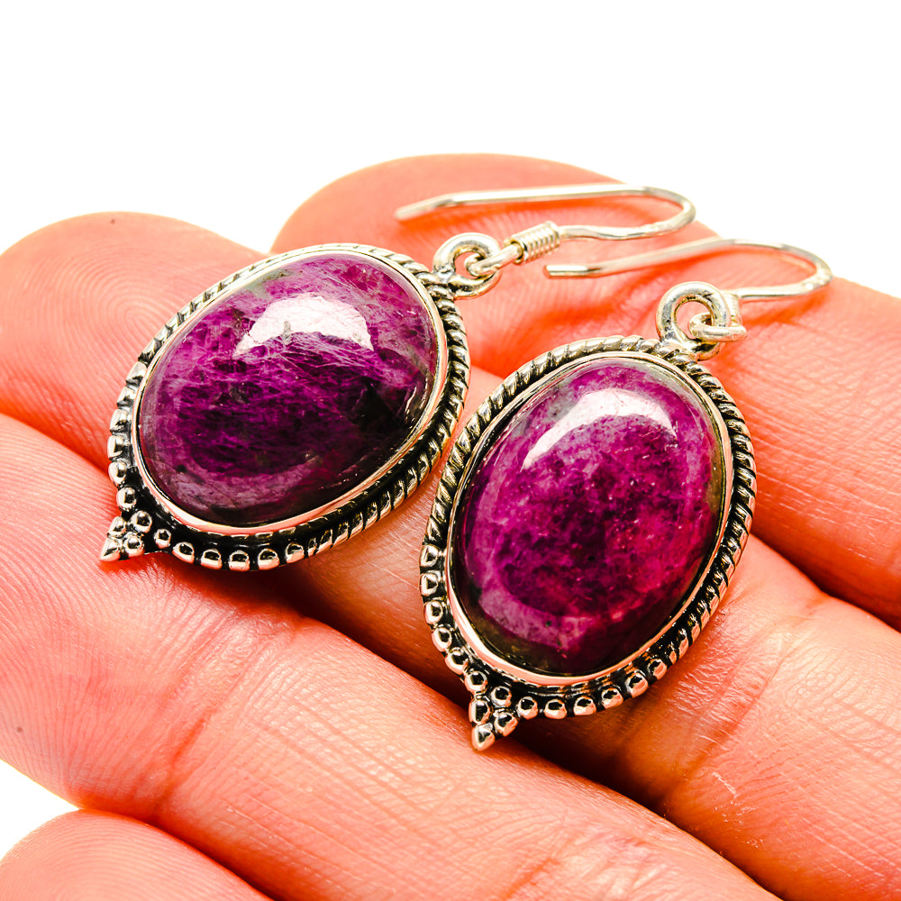Ruby Fuchsite Earrings handcrafted by Ana Silver Co - EARR413253