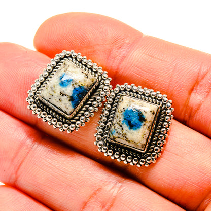 K2 Blue Azurite Earrings handcrafted by Ana Silver Co - EARR413260