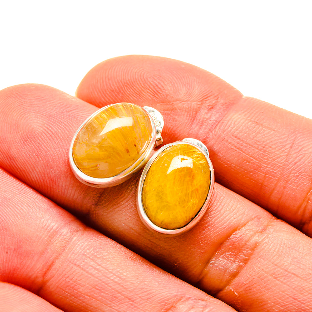 Rutilated Quartz Earrings handcrafted by Ana Silver Co - EARR413265