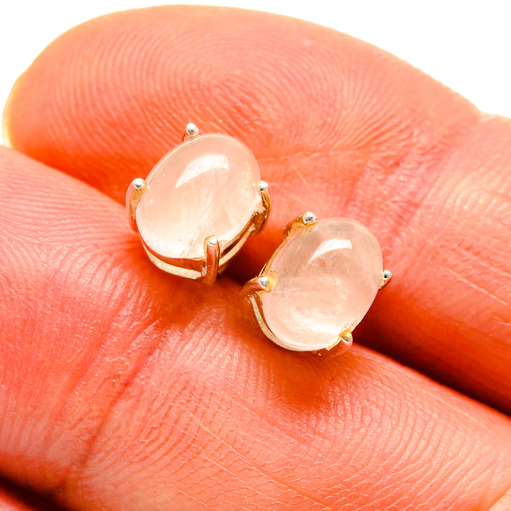 Rose Quartz Earrings handcrafted by Ana Silver Co - EARR413266