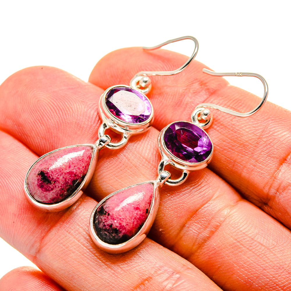 Rhodonite Earrings handcrafted by Ana Silver Co - EARR413275