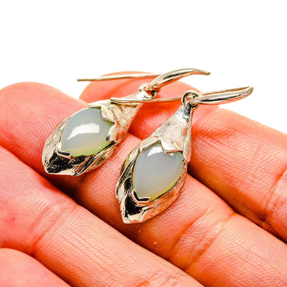 Aqua Chalcedony Earrings handcrafted by Ana Silver Co - EARR413278