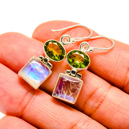 Rainbow Moonstone Earrings handcrafted by Ana Silver Co - EARR413280
