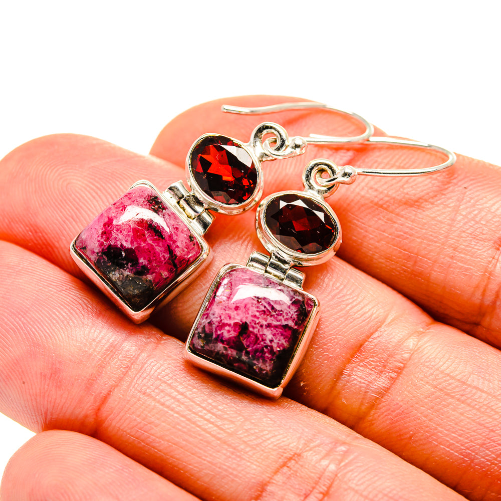 Rhodonite Earrings handcrafted by Ana Silver Co - EARR413281