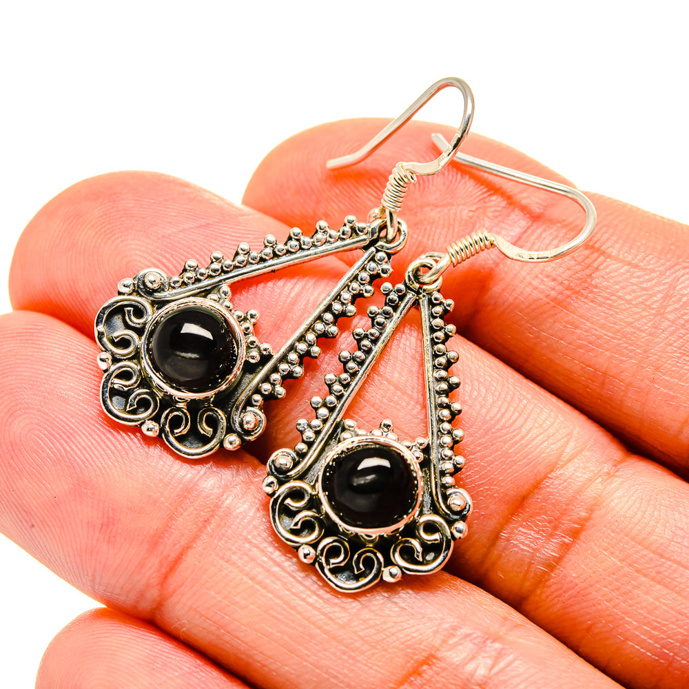 Black Onyx Earrings handcrafted by Ana Silver Co - EARR413289