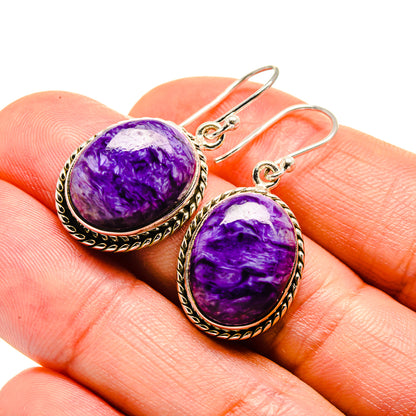Charoite Earrings handcrafted by Ana Silver Co - EARR413290