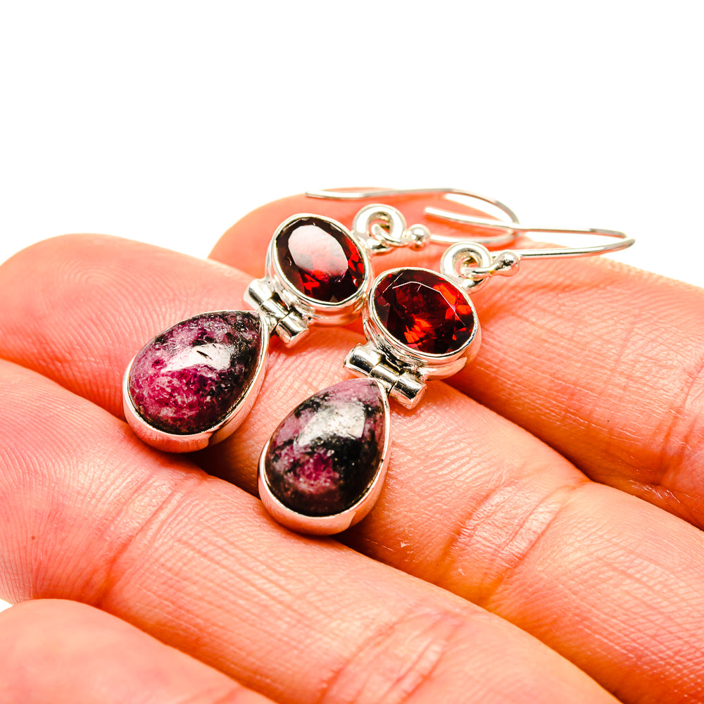 Rhodonite Earrings handcrafted by Ana Silver Co - EARR413308