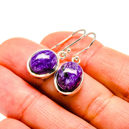 Charoite Earrings handcrafted by Ana Silver Co - EARR413309
