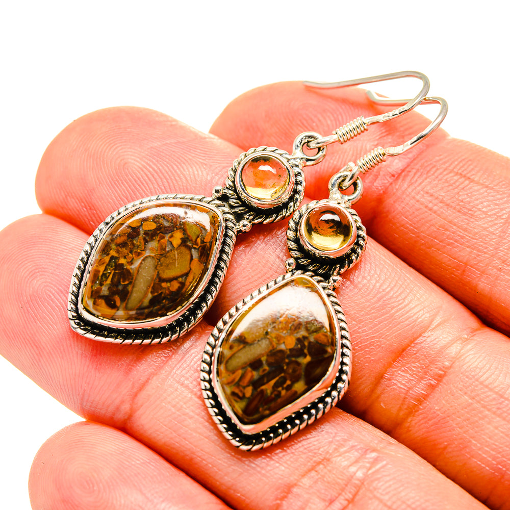 Chert Breccia Earrings handcrafted by Ana Silver Co - EARR413310