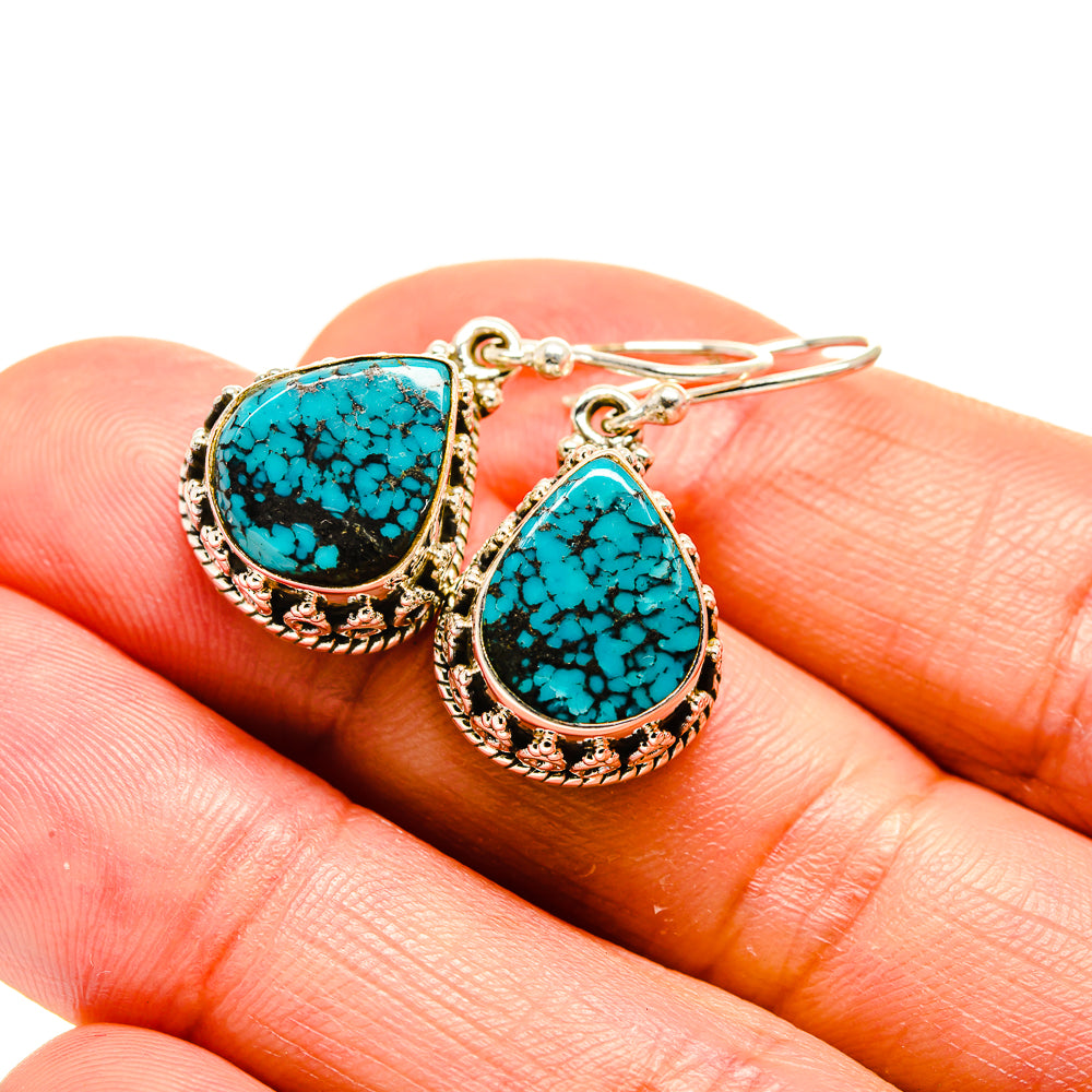 Tibetan Turquoise Earrings handcrafted by Ana Silver Co - EARR413312