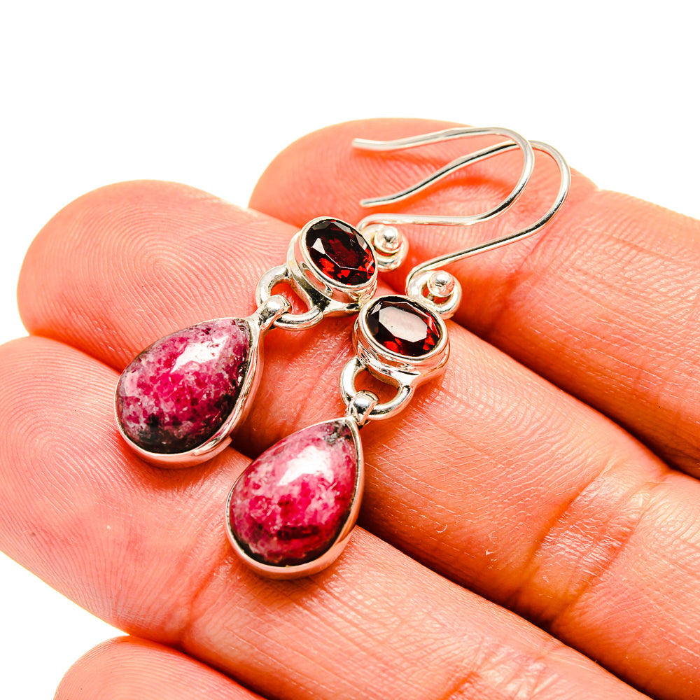 Rhodonite Earrings handcrafted by Ana Silver Co - EARR413314