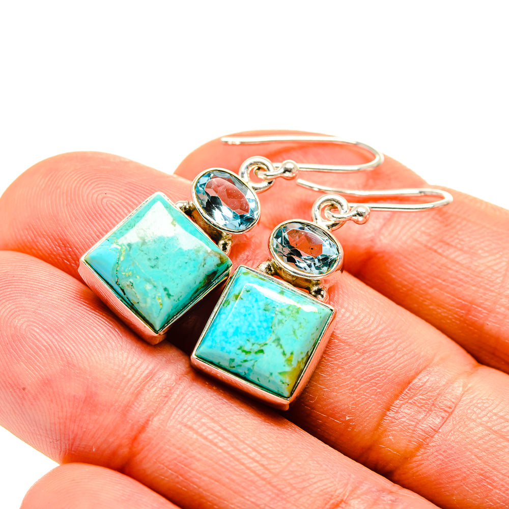 Arizona Turquoise Earrings handcrafted by Ana Silver Co - EARR413317