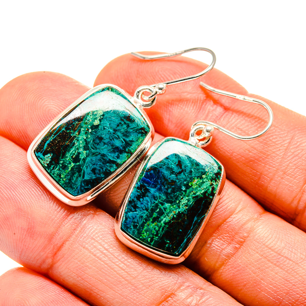 Chrysocolla Earrings handcrafted by Ana Silver Co - EARR413318