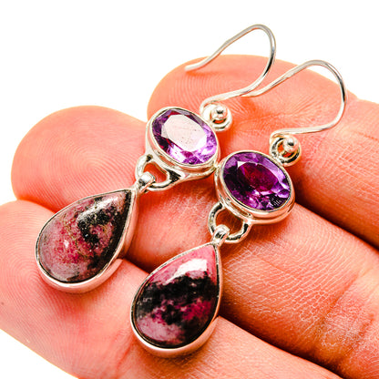 Rhodonite Earrings handcrafted by Ana Silver Co - EARR413354