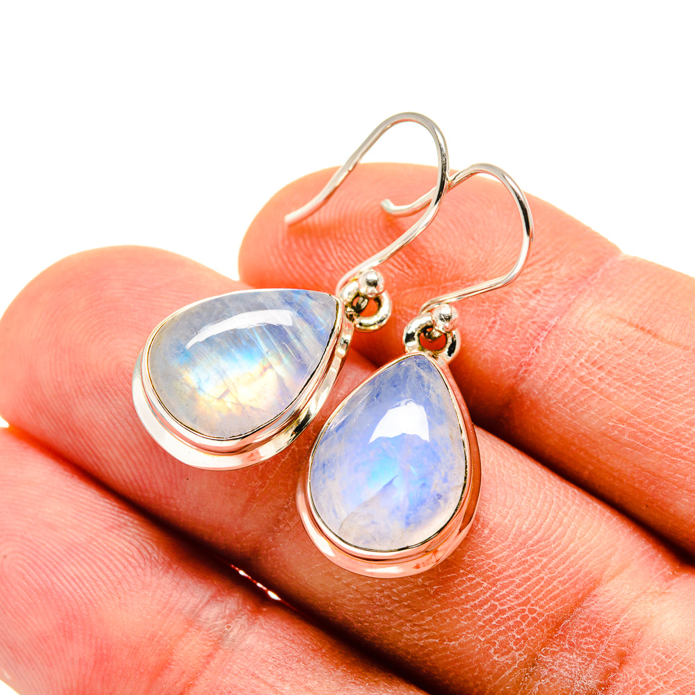 Rainbow Moonstone Earrings handcrafted by Ana Silver Co - EARR413358