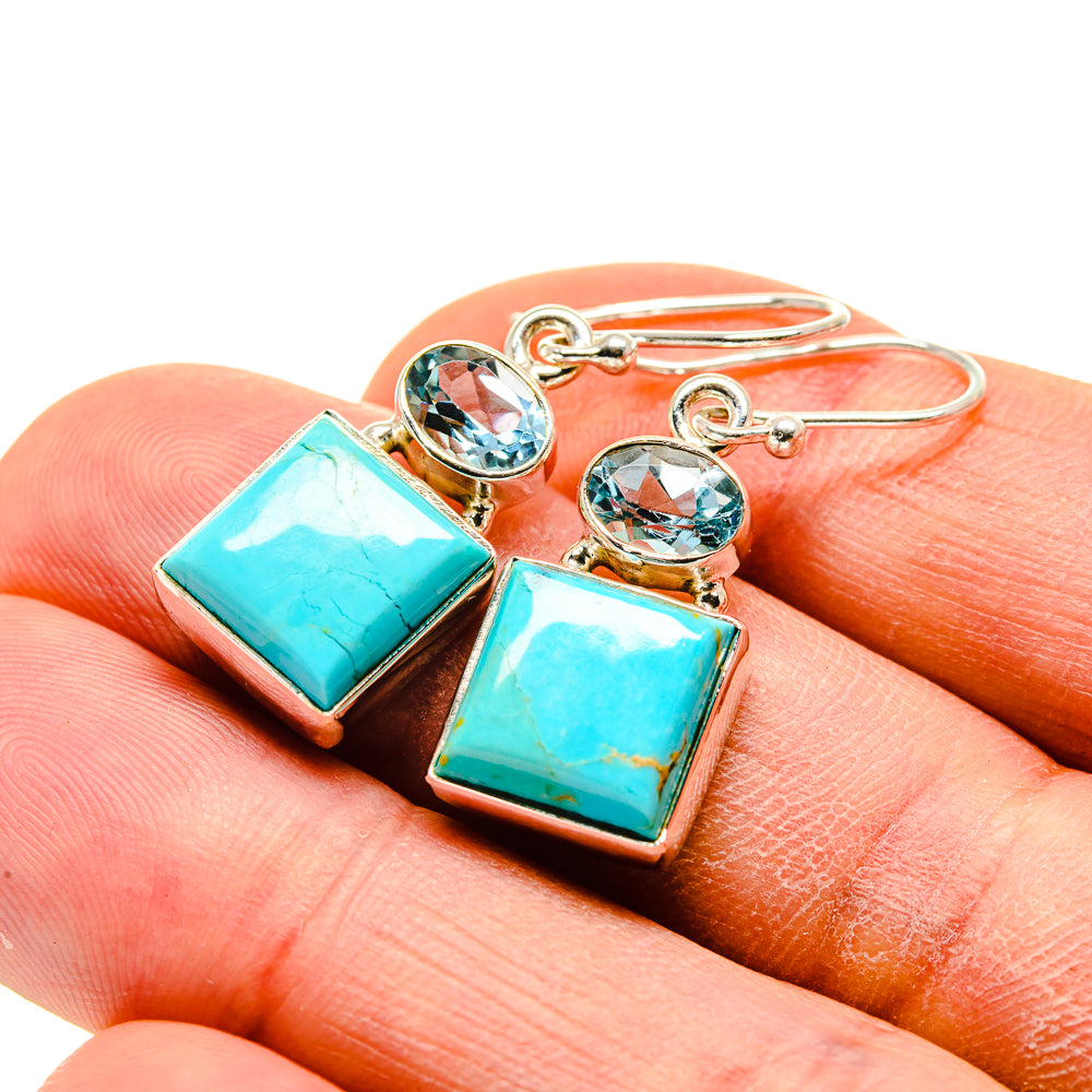 Arizona Turquoise Earrings handcrafted by Ana Silver Co - EARR413365