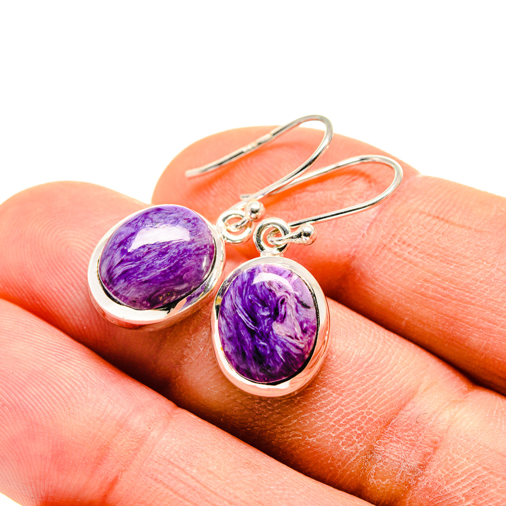 Charoite Earrings handcrafted by Ana Silver Co - EARR413368