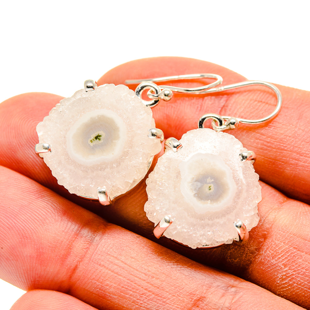 White Solar Quartz Earrings handcrafted by Ana Silver Co - EARR413374