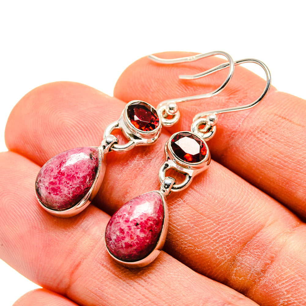 Thulite Earrings handcrafted by Ana Silver Co - EARR413376