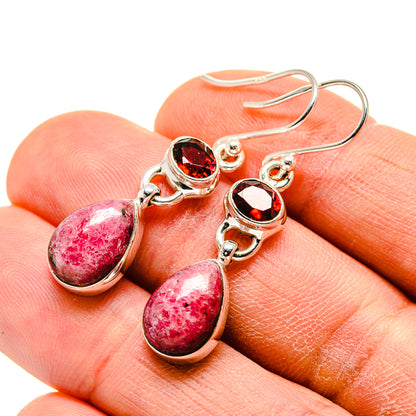 Thulite Earrings handcrafted by Ana Silver Co - EARR413376