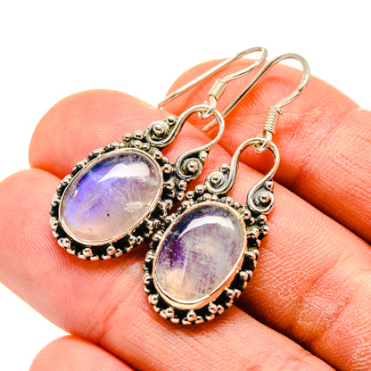 Rainbow Moonstone Earrings handcrafted by Ana Silver Co - EARR413377