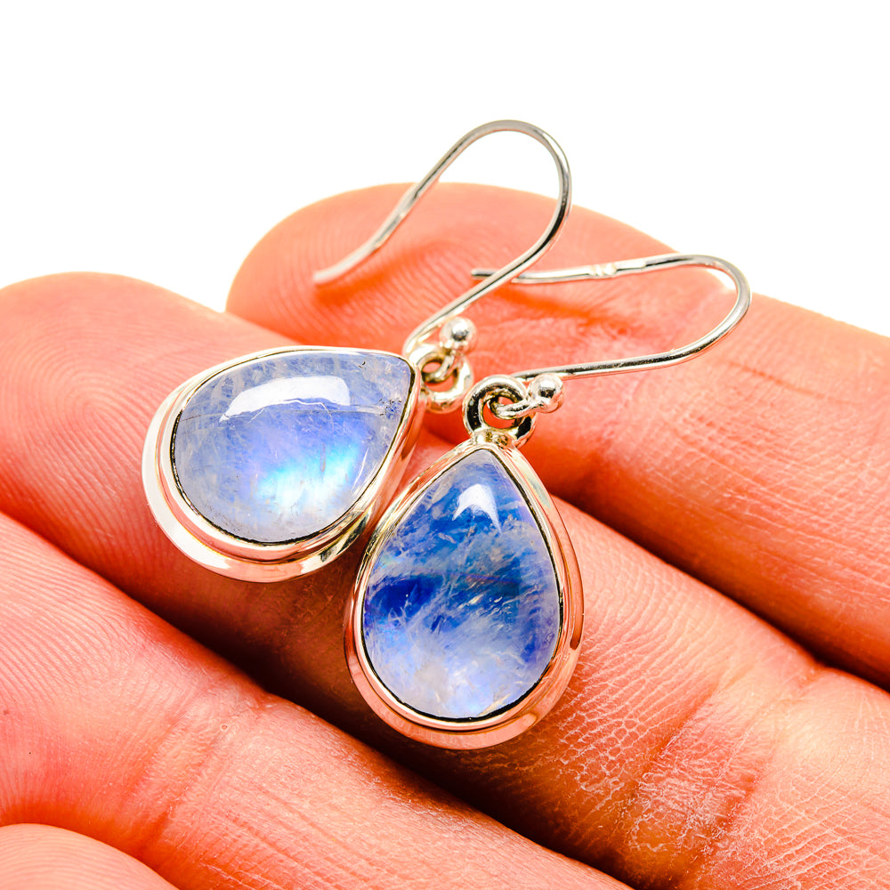 Rainbow Moonstone Earrings handcrafted by Ana Silver Co - EARR413387