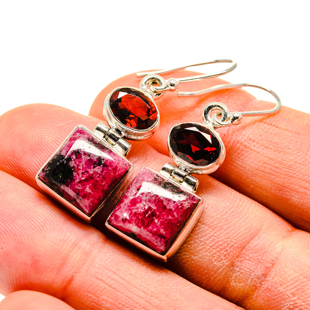 Rhodonite Earrings handcrafted by Ana Silver Co - EARR413389