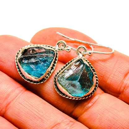 Blue Fluorite Earrings handcrafted by Ana Silver Co - EARR413404