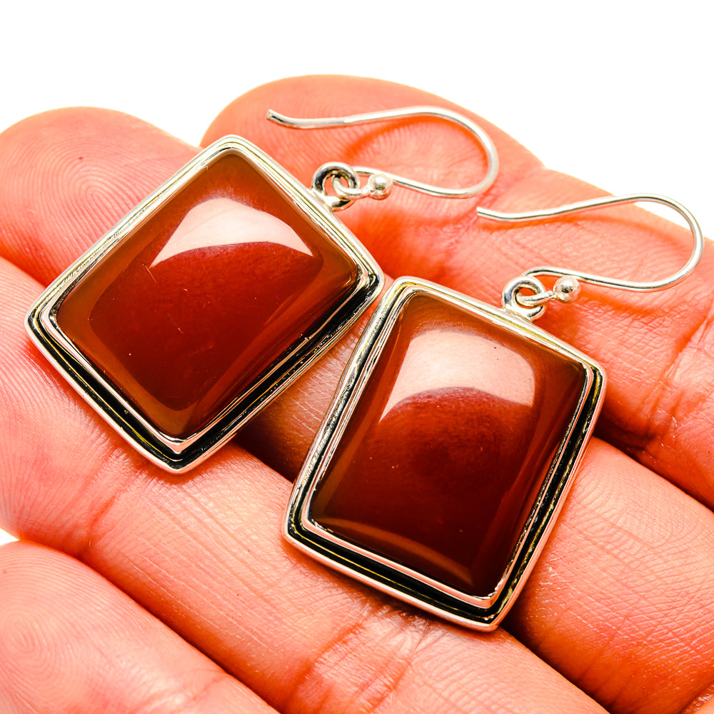 Red Onyx Earrings handcrafted by Ana Silver Co - EARR413408