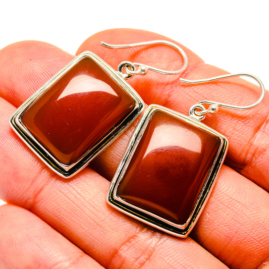 Red Onyx Earrings handcrafted by Ana Silver Co - EARR413408