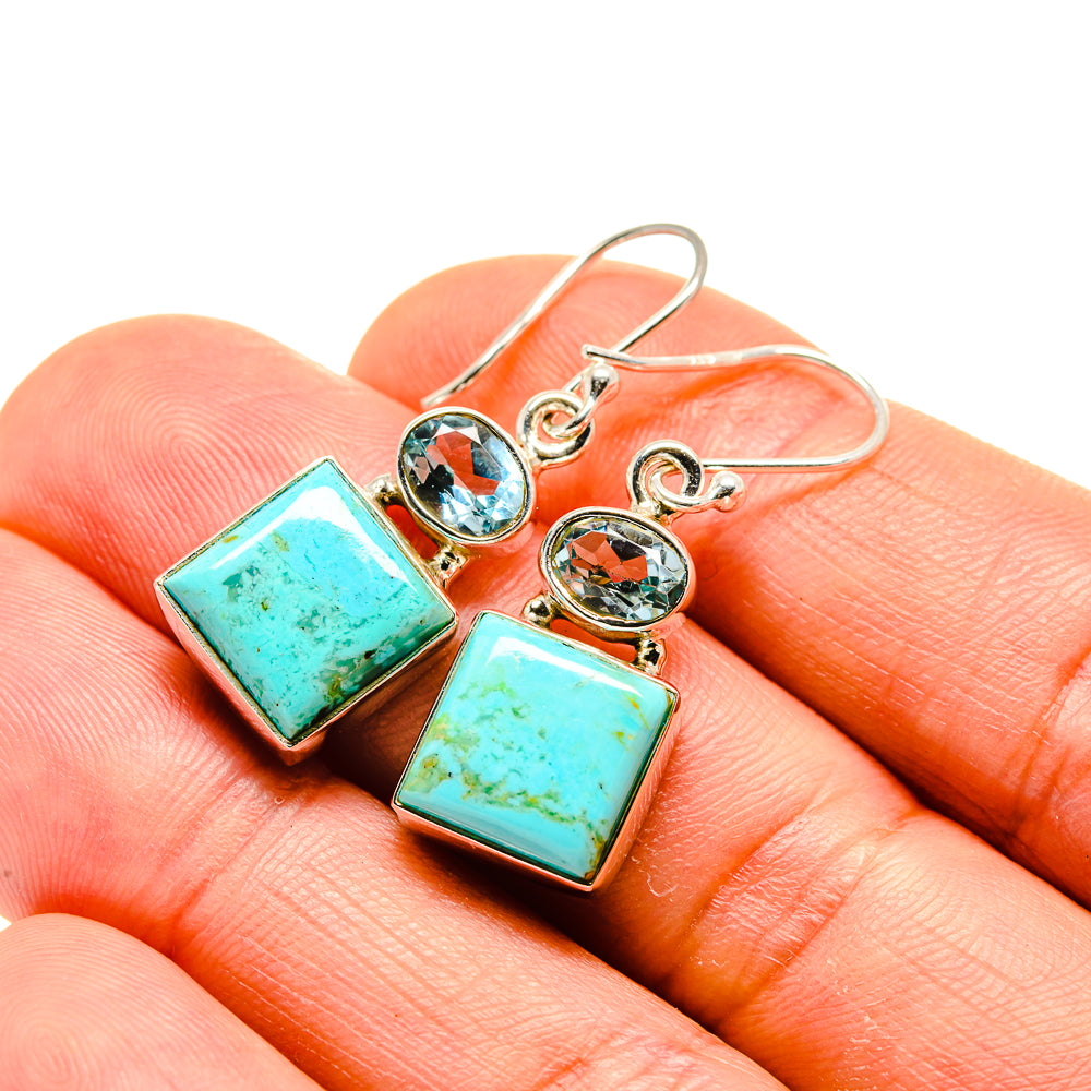 Arizona Turquoise Earrings handcrafted by Ana Silver Co - EARR413410