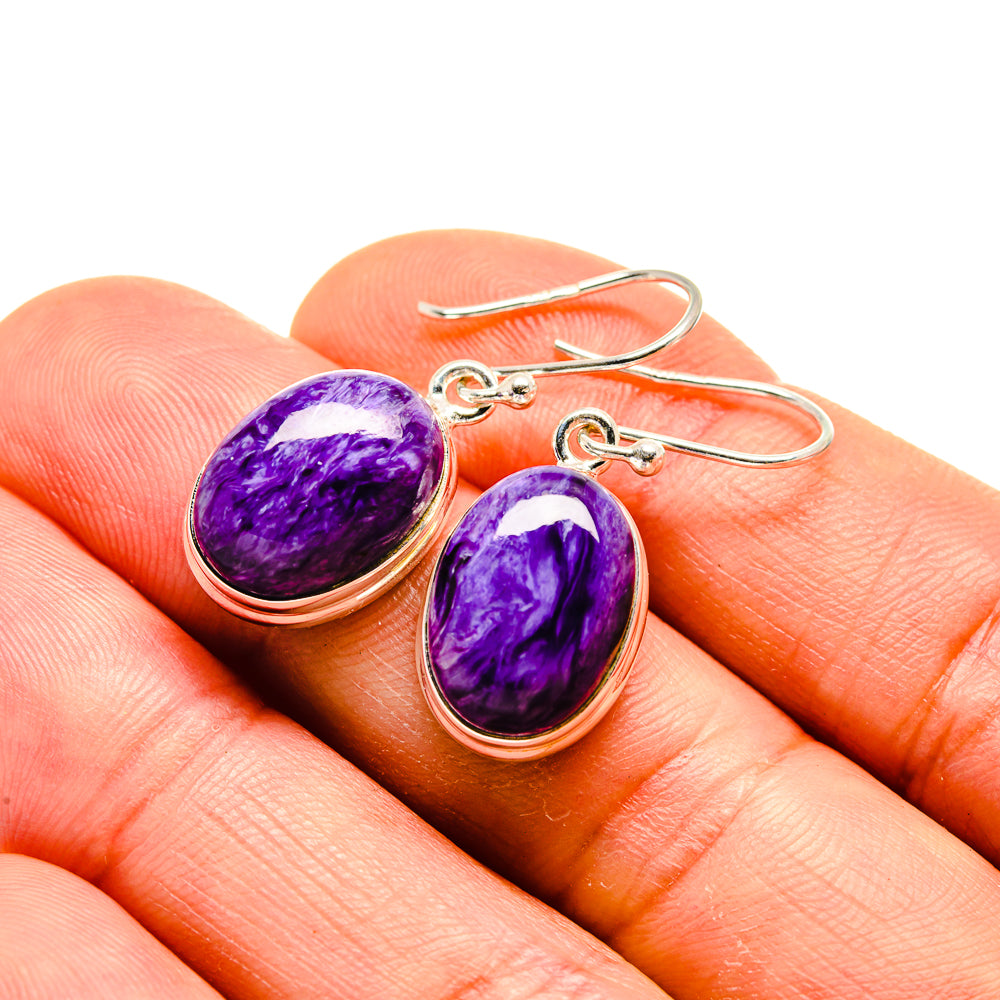 Charoite Earrings handcrafted by Ana Silver Co - EARR413411