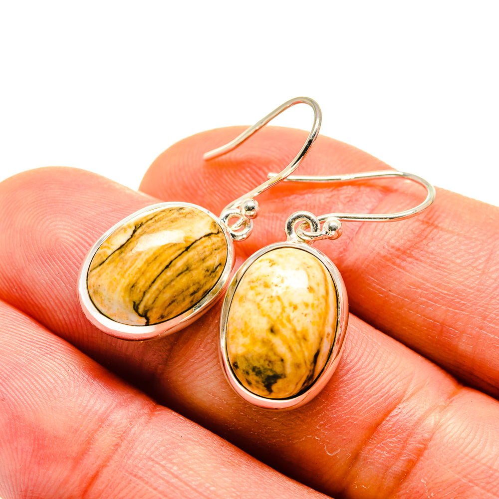 Picture Jasper Earrings handcrafted by Ana Silver Co - EARR413414