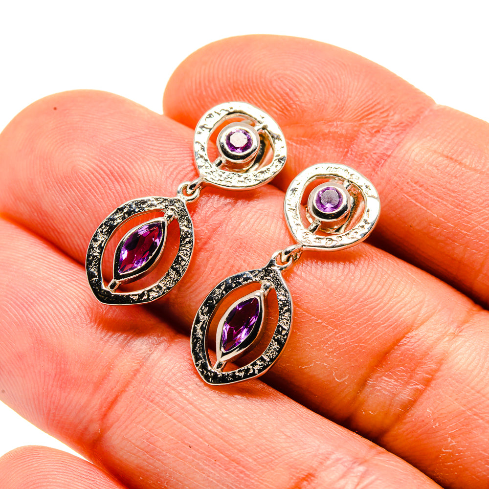 Amethyst Earrings handcrafted by Ana Silver Co - EARR413416
