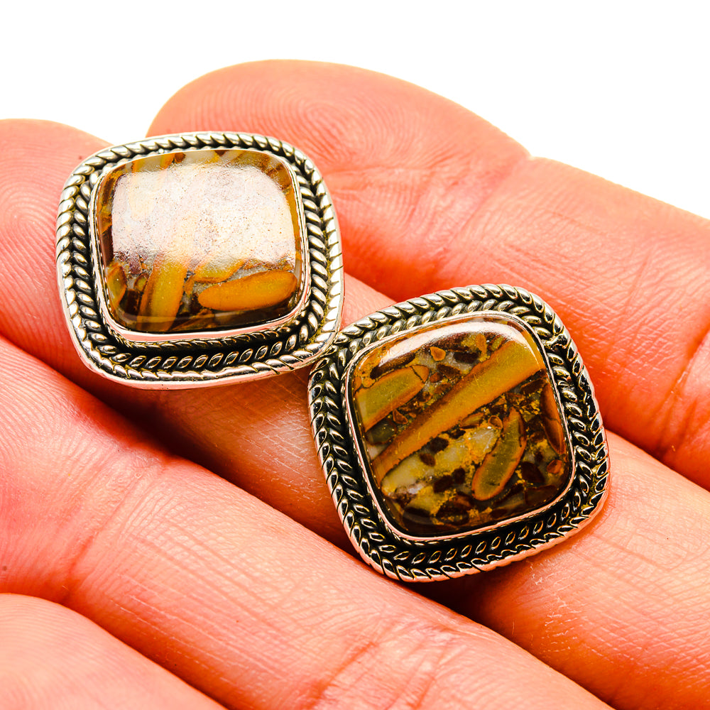 Chert Breccia Earrings handcrafted by Ana Silver Co - EARR413424